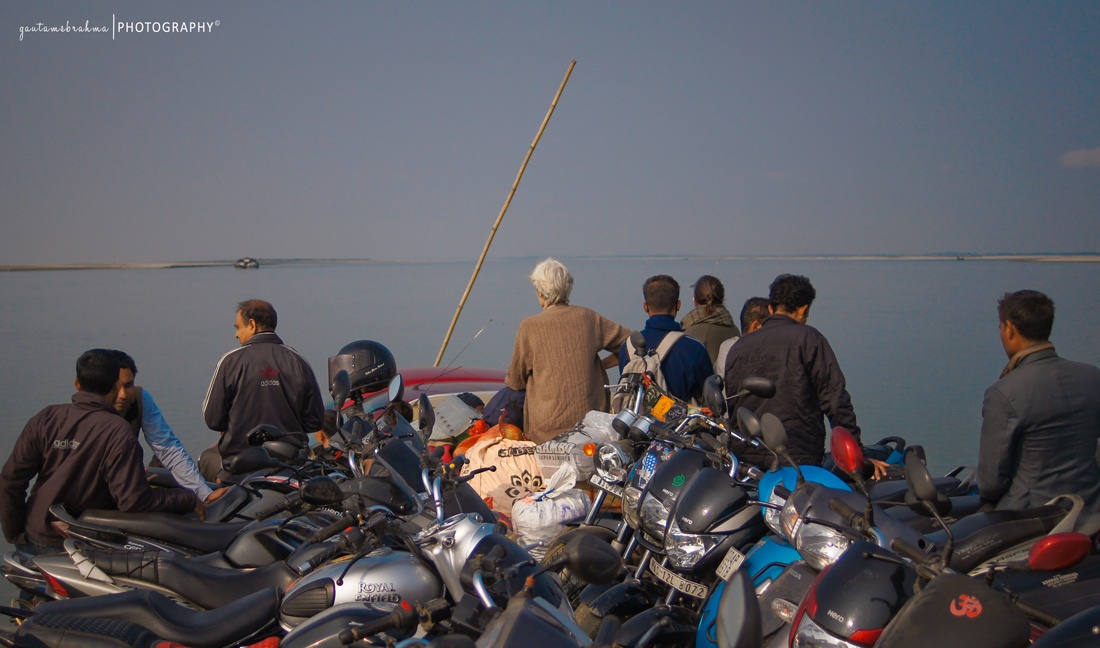 Crossing Brahmaputra River to Kamalabari Ghat